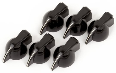 Fender Pure Vintage Black Chicken Head Amplifier Knobs Set di 6 Pz
