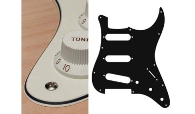 Boston Battipenna Per Chitarra Elettrica Sss 3 Strati Vintage White