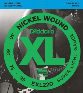 D'Addario Nickel Wound 40-95 Long Scale Muta Per Basso Elettrico