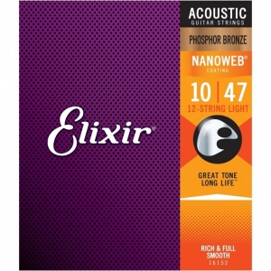 Elixir 16152 Nanoweb Phosphor Bronze Muta Per Acustica 12 Corde 10-47