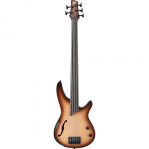 Ibanez Srh505F-Nnf Basso Elettrico Fretless Natural Browned Burst Flat