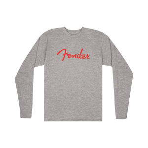 Fender Spaghetti Logo L/S T-Shirt Heather Gray Large