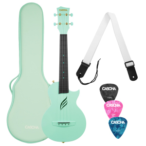 Cascha Ukulele Concerto in Carbonio Pack Mint con Borsa Tracolla e Plettri