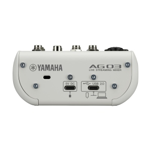 Yamaha Ag03Mk2 Mixer 3 Canali Live Streaming con Usb ed Interfaccia Audio White
