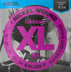 D'Addario Exl120-7 Corde Nickel 09-54 Per Chitarra Elettrica 7 Corde