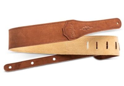 Taylor 410325 Tracolla Gemstone 2.5' Sanded Leather Guitar Strap Medium Brown