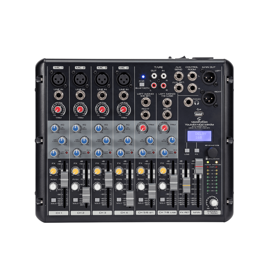 MIXER SOUNDSATION YOUMIX-402 MEDIA C/EFFETTI E LETTORE AUDIO
