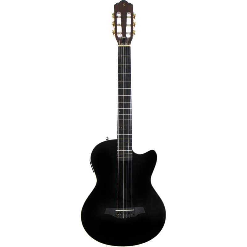 Stagg Chitarra Classica Solid Body Elettrificata Nera