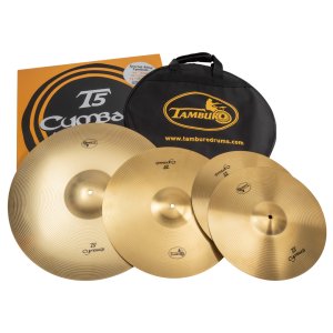 Tamburo Kit Piatti Serie T5 CRASH 16' HI-HAT 14' RIDE 20' con Borsa