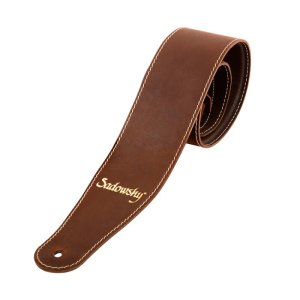 Sadowsky Tracolla 90mm in Pelle Marrone Logo Gold