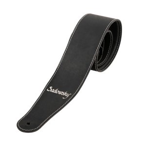 Sadowsky Tracolla 90mm in Pelle Nera Logo Silver